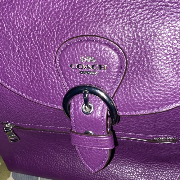 Coach KLEO C5648 Pebble Leather Backpack DARK AMETHYST Purple - Picture 7 of 12